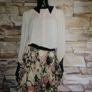 Mina UK Colorblock blouse Sz M